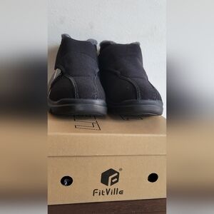 FitVille Mens EasyTop Diabetic Boots V1